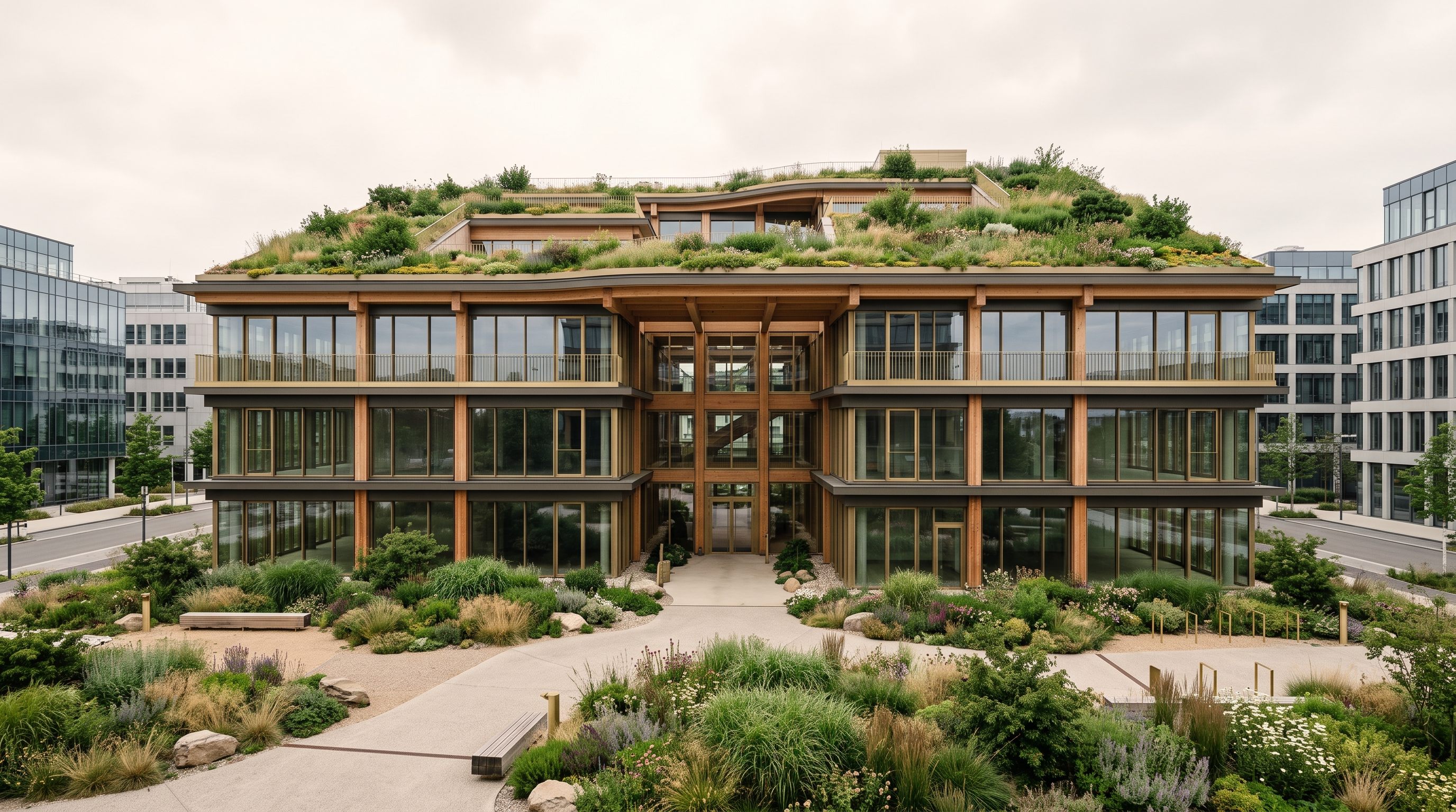Immeuble de bureaux bois-hybride à la Cloche d'Or — Bureaux Gréngewald