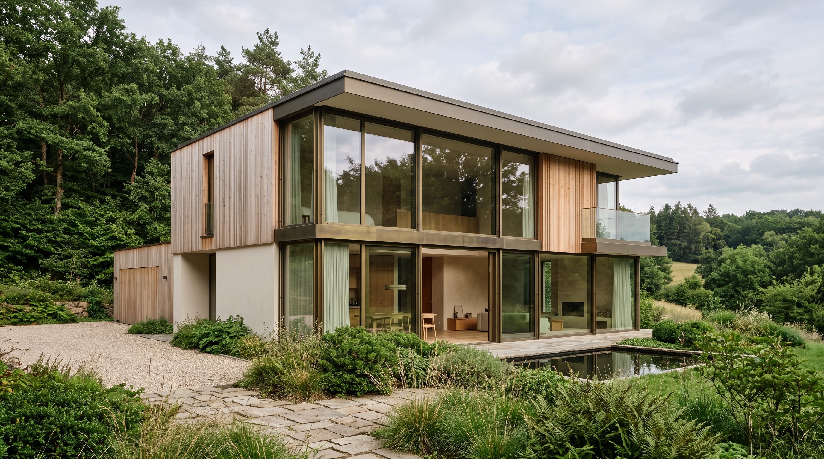 Villa passive contemporaine en bois et verre — Villa Ansembourg